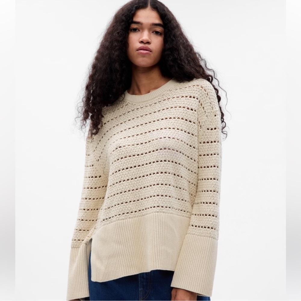 GAP Cream Crochet Sweater